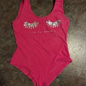 ‘Gaze’ Pink Top with Silver Glitter Accents